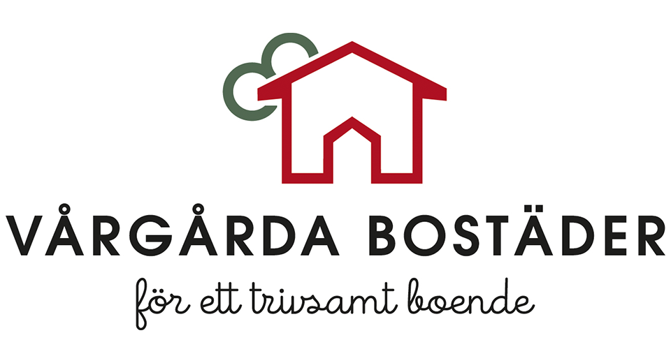 Logotyp Vårgårda bostäder. För ett trivsamt boende