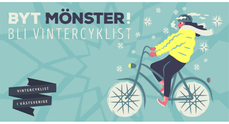 Tecknad bild på en Vintercyklist