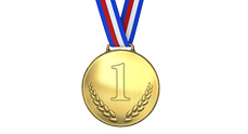 Bild med en guldmedalj i mitten för att beskriva Vårgårda kommuns förstaplats i årets Näringslivsranking
